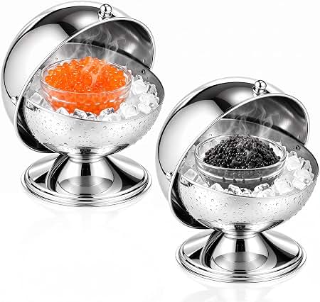 Amazon.com: Stainless Steel Roll Top Caviar Server - 6